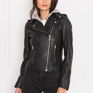 LAMARQUE / HOLY Black Leather Biker Jacket Size S